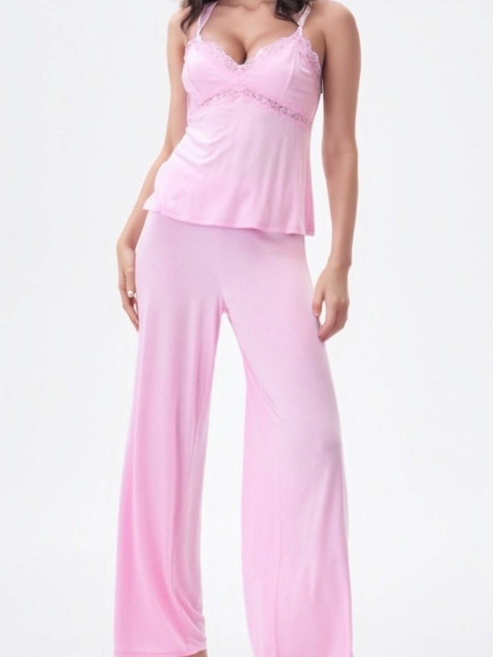 INC International Concepts Light Pink Lace-Trim Sleep Chemise